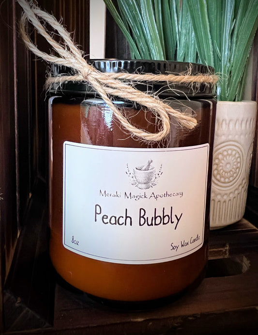 Peach Bubbly | Soy Wax Candle 8oz